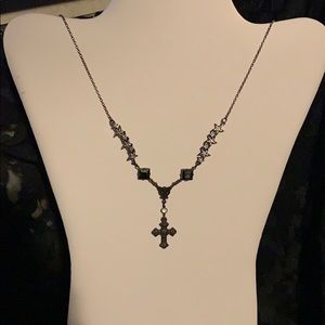 O.O.A.K. Hematite Rhinestone Drop Necklace